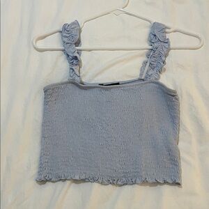 Forever 21 Sky Blue Ruffled Crop Top